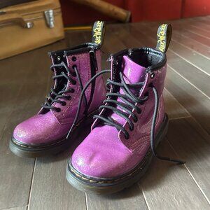 Toddler 1460 Pink Glitter Lace Up Boots Sz 7 EU 23